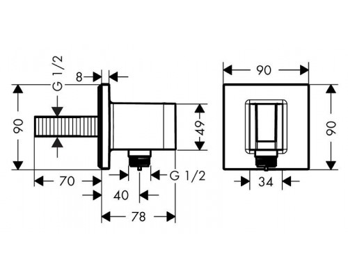 Шланговое подключение с держателем для душа Hansgrohe Fixfit Porter Square 26486000