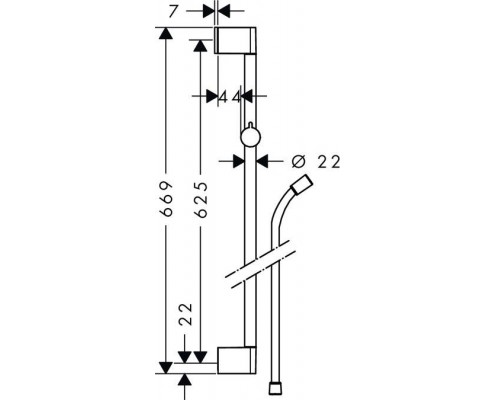 Штанга для душа Hansgrohe Unica'Croma 65 см со шлангом, 26503000