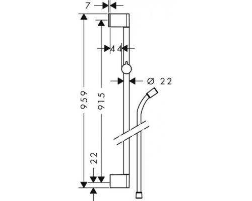 Штанга для душа Hansgrohe Unica'Croma 90 см со шлангом, 26504000