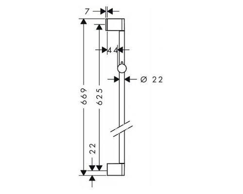 Штанга для душа Hansgrohe Unica'Croma 65 см, 26505000