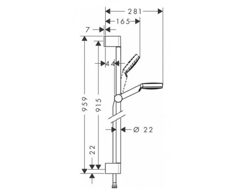Душевой набор Hansgrohe Crometta Vario 90, EcoSmart, 26538400