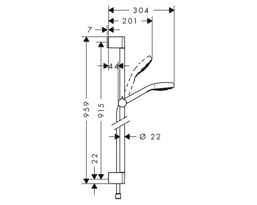 Душевая стойка Hansgrohe Croma 110 Select S Multi, 90 см, 26570400