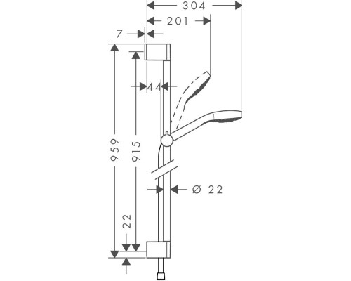 Душевая стойка Hansgrohe Croma 110 Select S Vario, 90 см, 26572400
