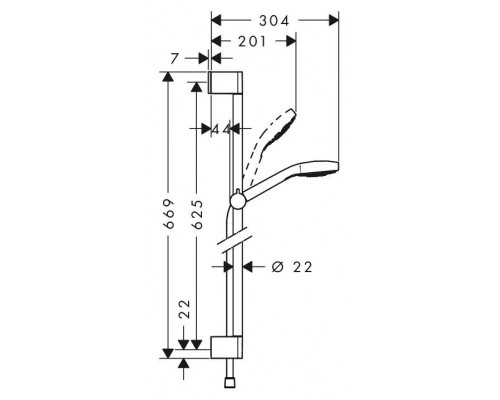 Душевая стойка Hansgrohe Croma 110 Select E Multi 26580400 65 см