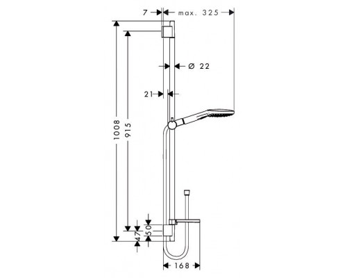 Душевая стойка Hansgrohe Raindance Select Е 120, 3jet, 90 см, 26621400 (хром/белый)