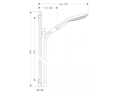 Душевой набор Hansgrohe Raindance Select S 150, 3jet, со штангой 90 см, 26626400