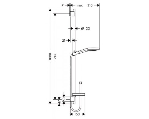 Душевая стойка Hansgrohe Raindance Select S 120, 3jet, 65 см, 26631400