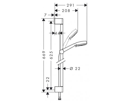 Душевой гарнитур Hansgrohe Crometta 100 26651400