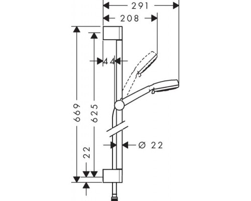 Душевой гарнитур Hansgrohe Crometta 100 Multi 26653400