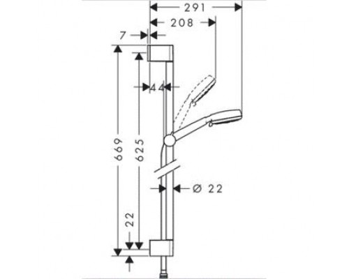 Душевой гарнитур Hansgrohe Crometta 100 Var Uni 26654400