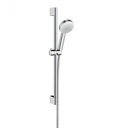 Душевой гарнитур hansgrohe Crometta 100 1jet EcoSmart со штангой 65 см 26655400, белый/хром