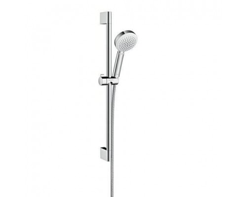 Душевой гарнитур hansgrohe Crometta 100 1jet EcoSmart со штангой 65 см 26655400, белый/хром
