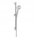 Душевой гарнитур hansgrohe Crometta 100 1jet EcoSmart со штангой 65 см 26655400, белый/хром