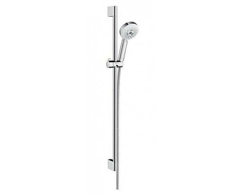 Душевой гарнитур hansgrohe Crometta 100 3jet Multi со штангой 90 см 26656400, белый/хром