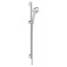 Душевой гарнитур hansgrohe Crometta 100 3jet Multi со штангой 90 см 26656400, белый/хром