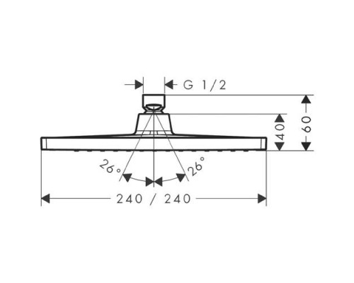 Верхний душ Hansgrohe Crometta E 240, 1jet, LowPressure, 26722000
