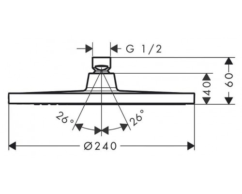 Верхний душ Hansgrohe Crometta S 240, 1jet, LowPressure, 26725000