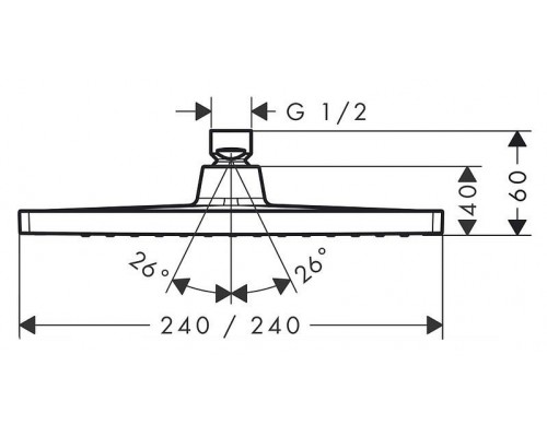 Душевая лейка для потолочного душа Hansgrohe Crometta E240 1jet 26726000