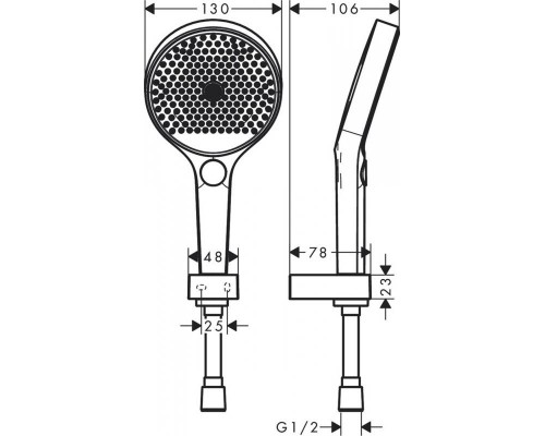 Душевой гарнитур Hansgrohe Rainfinity 130 3jet 26851700 (белый матовый)