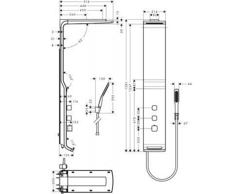 Душевая панель Hansgrohe Raindance Lift 27003400