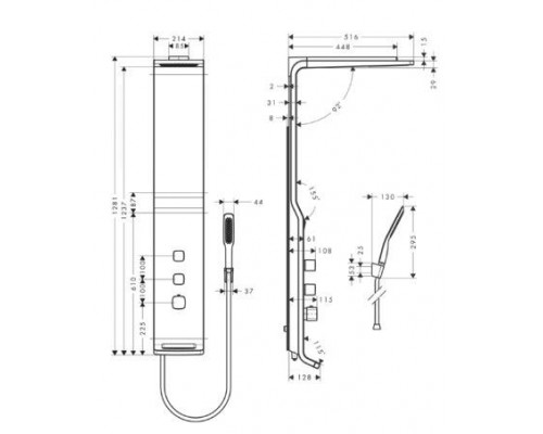 Душевая панель hansgrohe Raindance Lift 180 2jet с термостатом 27008400