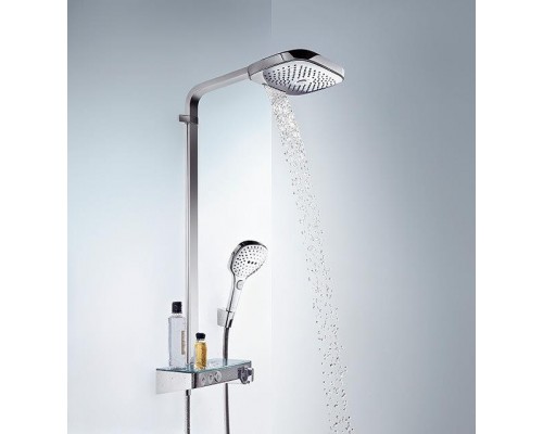 Душевая система hansgrohe Raindance Select E 300 3jet с термостатом ShowerTablet Select 300 27127400, белый/хром