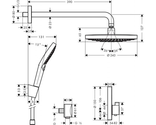 Душевой набор с термостатом Hansgrohe Raindance Select S, 27297000