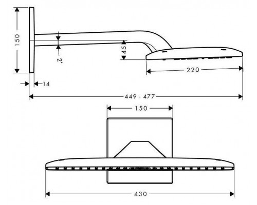 Верхний душ тропический Hansgrohe Raindance E 420 Air 2jet арт.27373000