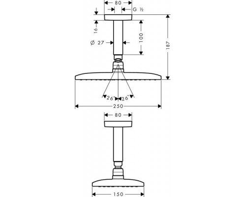 Верхний душ Hansgrohe Raindance E 240 Air 1jet EcoSmart 27383000