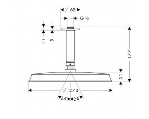 Верхний душ Hansgrohe Raindance Classic 240, 27405090