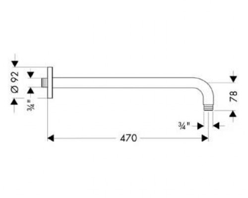 Кронштейн для верхнего душа Hansgrohe 27410000