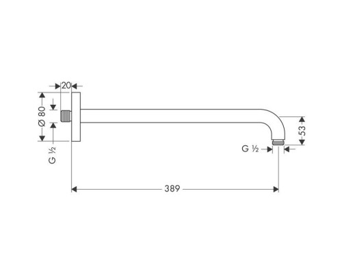 Держатель душа Hansgrohe BSO 27413820, шлифованный никель