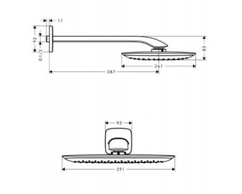 Верхний душ Hansgrohe PuraVida 27437400, белый\хром
