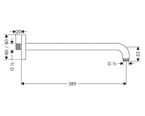 Держатель верхнего душа Hansgrohe, 27446000