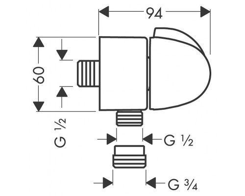 Шланговое подключение Hansgrohe Fixfit Stop 27452000 ; Форма круглая