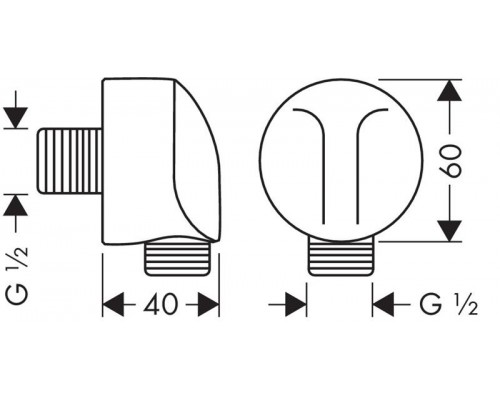 Шланговое подсоединение Hansgrohe E, клапан обратного тока, 27458000
