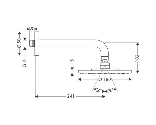 Верхний душ Hansgrohe Raindance S 27462000 Хром