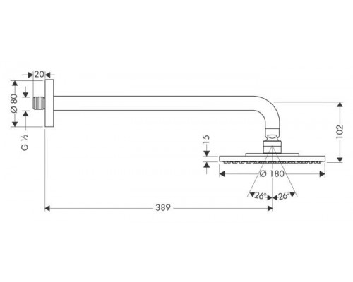Верхний душ Hansgrohe Raindance S 27468000 Хром