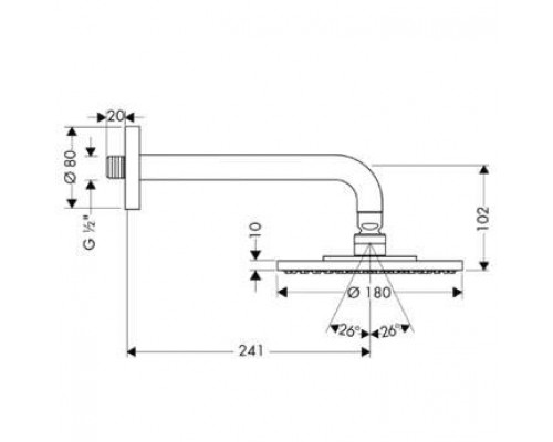 Верхний душ Hansgrohe Raindance S 180 Air 27476000