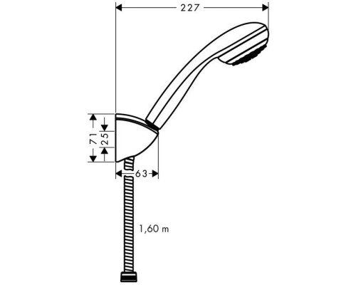 Душевой набор hansgrohe Crometta 85 1jet Mono с держателем и шлангом 160 см 27577000, хром