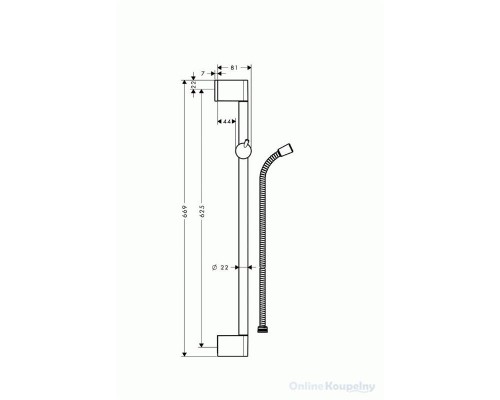 Душевая штанга Hansgrohe Unica Crometta, 65 см, 27615000