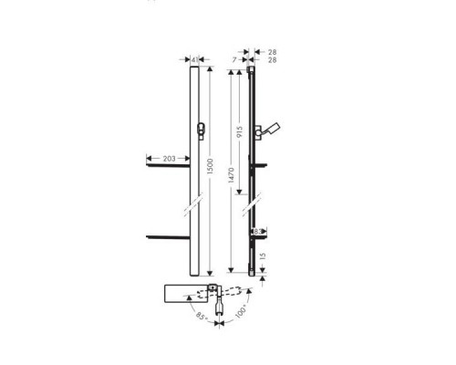 Штанга для душа Hansgrohe Unica 150 см, 27645400, белый/хром