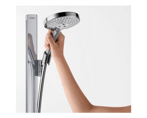 Душевой набор hansgrohe Raindance Select S 120 3jet EcoSmart с душевой штангой и мыльницей 27647400 белый/хром