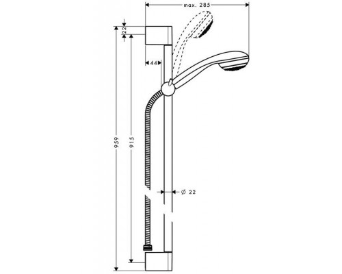 Hansgrohe Crometta 85 Душевой набор Mono Green 6 л/мин со штангой 90 см хром 27651000