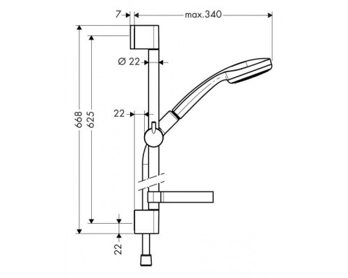Душевой гарнитур Hansgrohe Croma 100 1jet 27717000