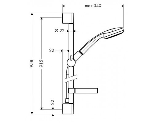 Душевой гарнитур Hansgrohe Croma 100 1jet 27724000