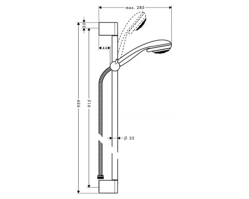 Душевой гарнитур hansgrohe Crometta 85 3jet Multi со штангой 90 см 27766000, хром