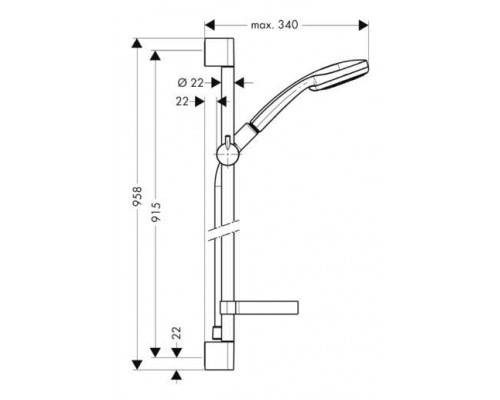 Душевой гарнитур Hansgrohe Croma 100 Multi 27774000 Unica'C