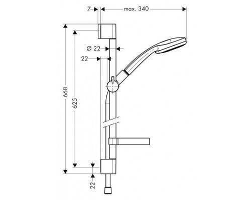 Душевой гарнитур Hansgrohe Croma 100 Multi/Unica C Shower Set 27775000