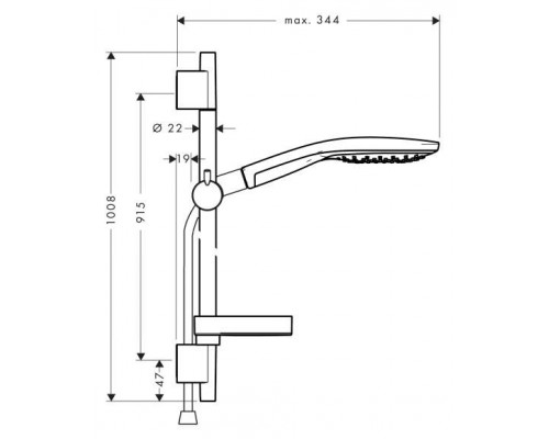 Душевая стойка Hansgrohe Raindance Select 150, 3jеt, 90 см, 27803000
